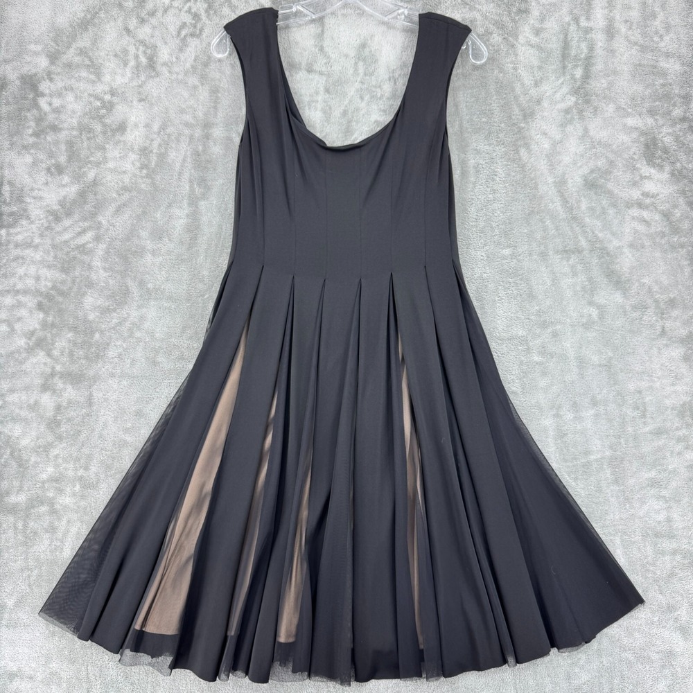 Maggy London Dress Womens 8 Pleated Panel A Line Whimsigoth Goth Witchy Evening